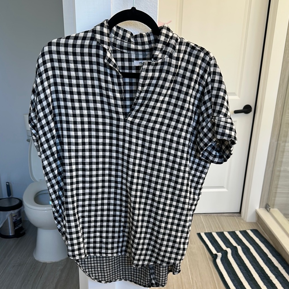 Madewell gingham oversized blouse (size S)